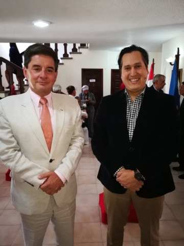 Miguel Vasco, embajador de Ecuador y Claudio Sandoval, embajador de Venezuela.