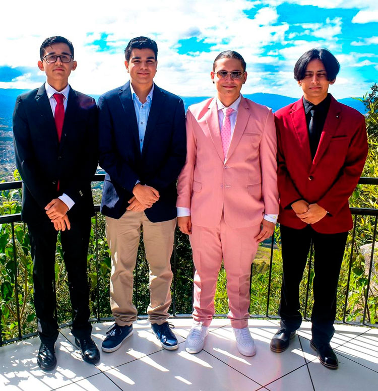 Edgar Flores, Alejandro Rico, Sebastián Moncada, Diego Andino